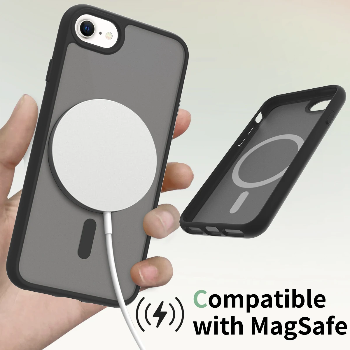 Color: black, Compatible-Phone Models: For iPhone 14 Plus - Non Yellowing Case For iPhone SE 2022 2020 8 16 Pro Max 15 Plus 14 13 Mini 12 11 Magsafe Mag Safe Matte Black Magnet Phone Cover