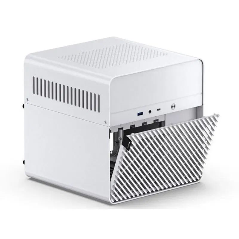 Color: Silver - JONSBO N2 ITX Mini NAS Server Small Case All-In-One Aluminum Suitcase Portable Case 5 Hard Disk Location Hot-Swappable Chassis