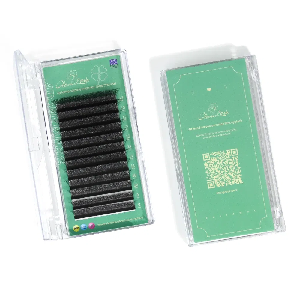 Color: Brushed Chrome, Curl: D, Thickness: 0.07mm, Length: 15mm - GLAMLASH 4D - W Shaped Eyelash Extension Automatic Flowering W Fake Lashes 0.07mm C/D/L/LU Curl Individual