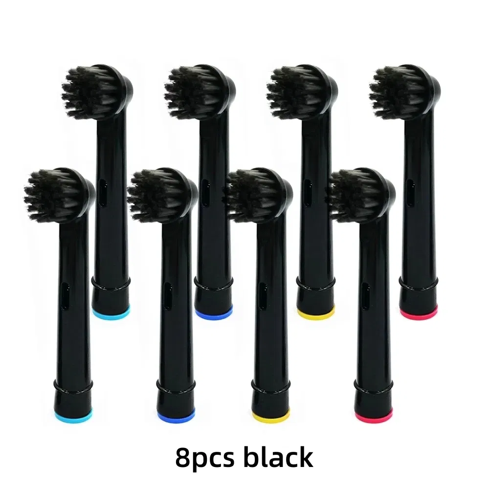 Color: Orange - Bamboo Charcoal Bristles Replacement Brush Heads For Oral B Electric Toothbrush Efficient Tooth Cleaning SB-17A Black Brush Head