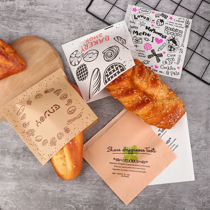 Color: Deep Sapphire, Gift Box Size: Other - 50Pcs 15*14cm Kraft Paper Sandwich Paper Wrap Bags Food Packing Paper Triangle Shape Oil-Proof Doughnut Packing Bag Baking Tools