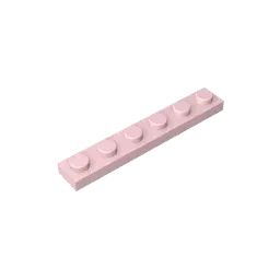 Color: Trans-red - Gobricks GDS-505 Plate 1 x 6 compatible with lego 3666 pieces of children's DIY building block Particles Plate DIY