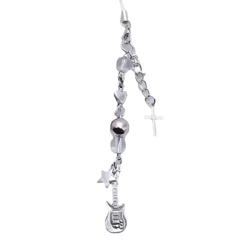Color: P8/613 - Goth Y2K Phone Charm Pendant Kawaii-Key Chain For Bag Cute Accessory Women Guitar Strap Lanyard Beaded Keychain Pendant