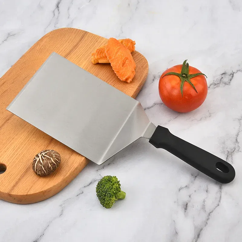 Color: Silver - Kitchen Stainless Steel Scraper Cooking Spatula Barbecue Spatula Plate Barbecue Spatula Hamburger Spatula Cooking Utensils