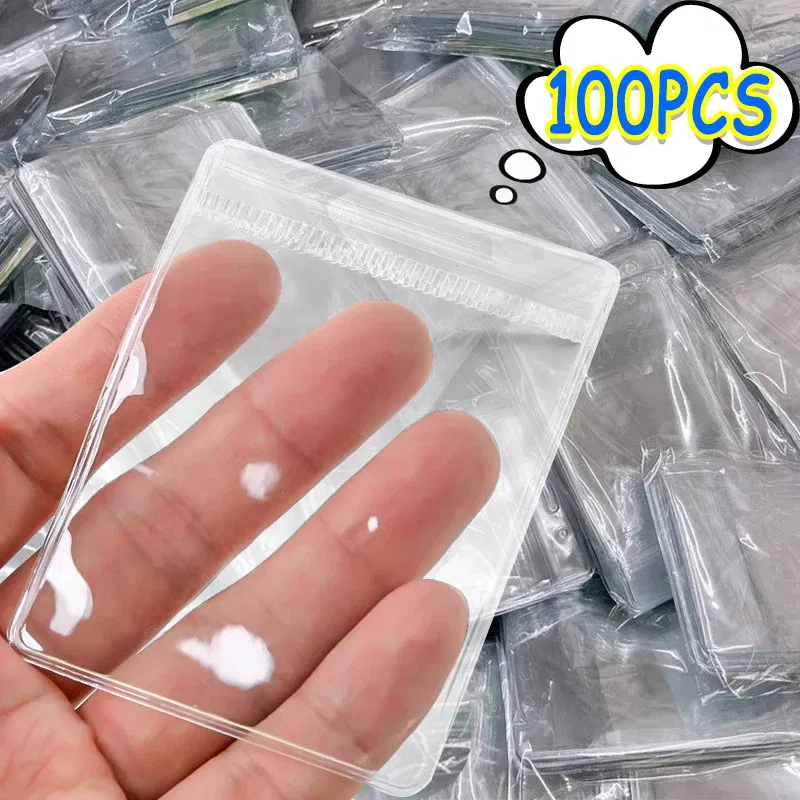 Size: M, Color: Yellow - 100/10Pcs PVC Jewelry Package Bags Thicken Self Sealing Pouches Anti-Oxidation Earring Necklace Clear Organizer Bag Reusable