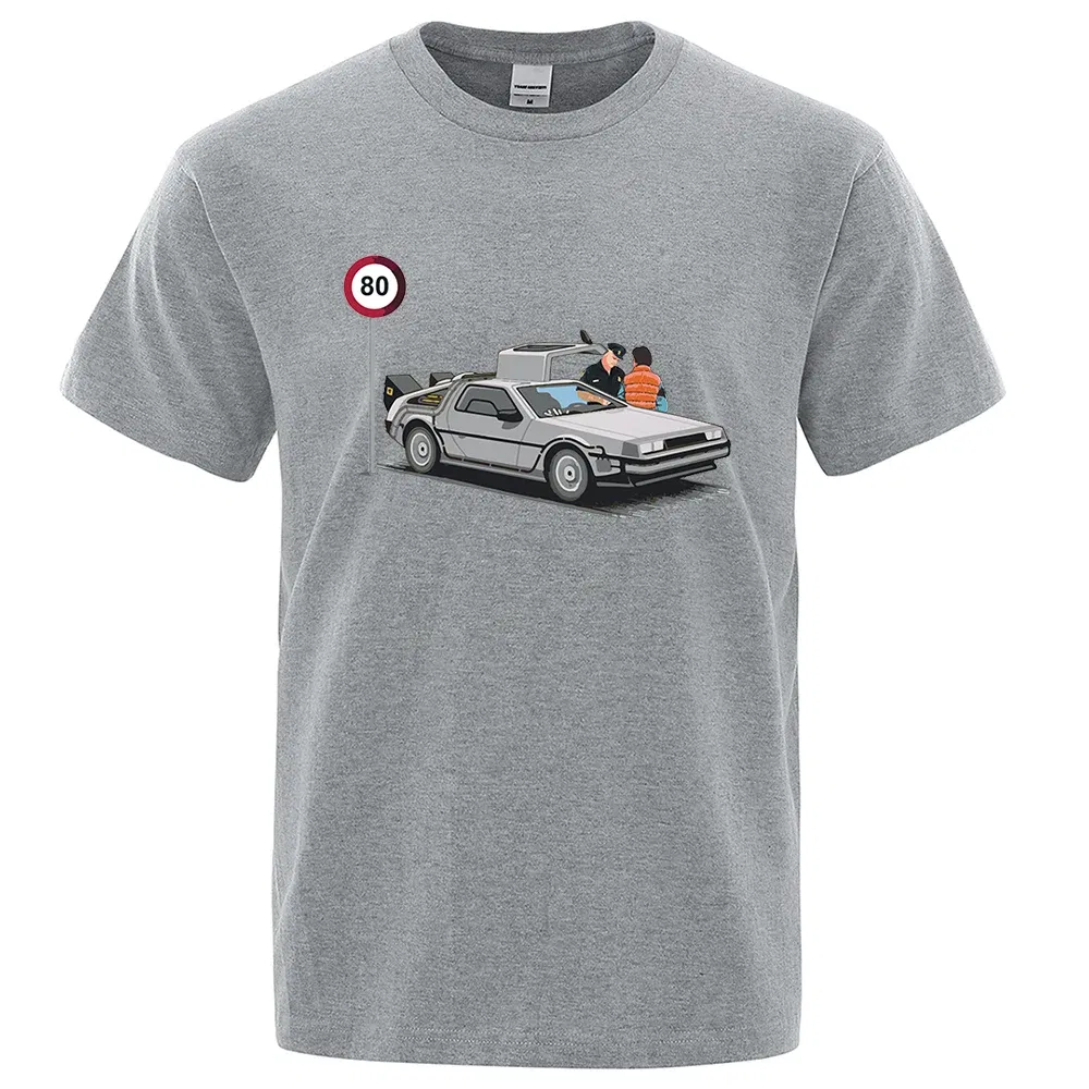 Color: Khaki, Size: L - I Was Caught Speeding Funny Printed T-Shirts Men Fashion Casual Short Sleeves Loose Oversized T Shirt Breathable Cotton Tees