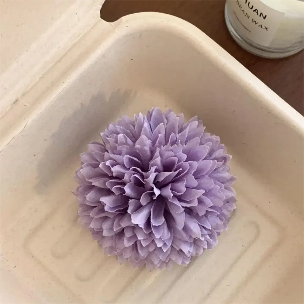 Color: Yellow - Purple Flower Hair Clip Cute Sweet Hairpin Seaside Vacation Beach Photography Headwear Hair Accessories