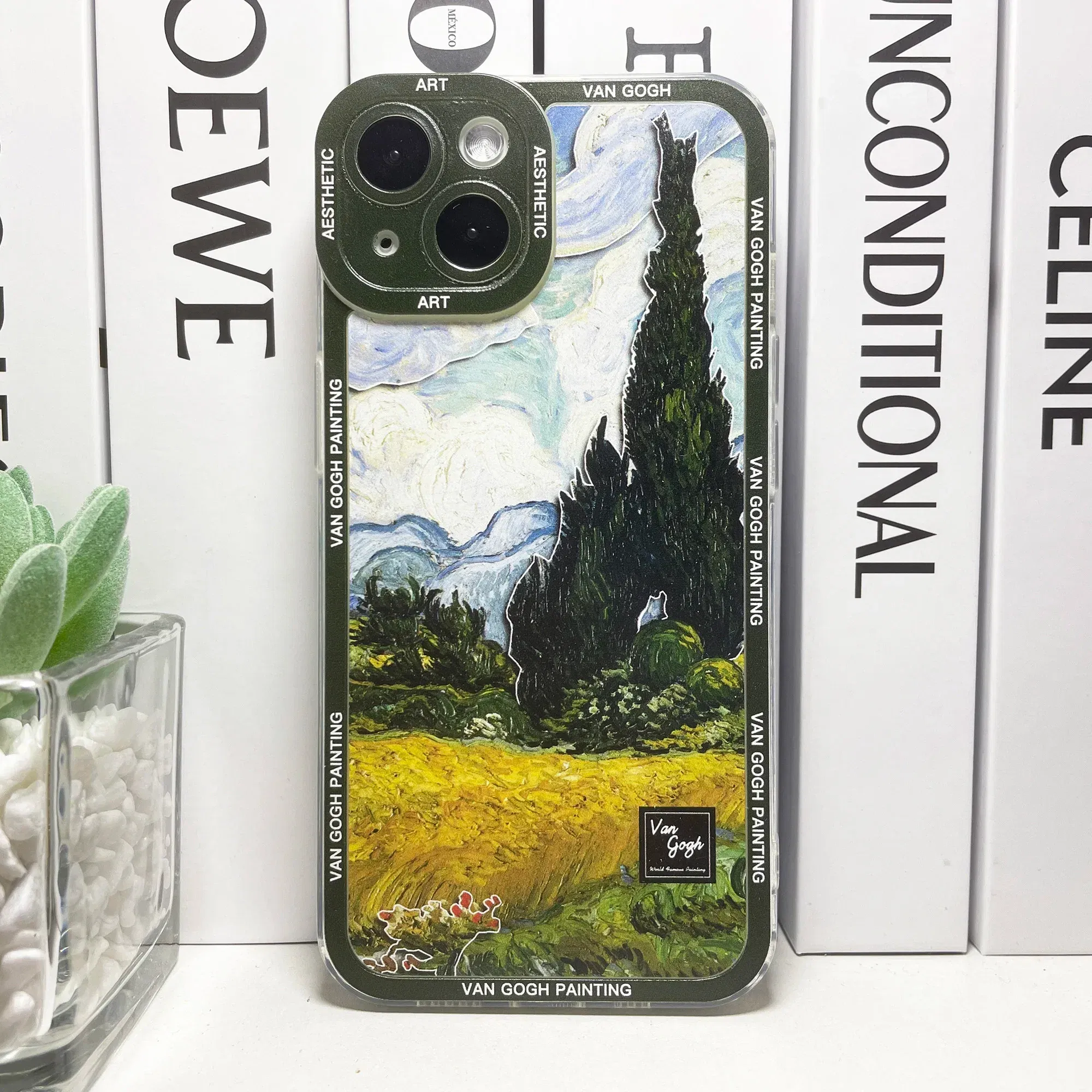 Color: SKY BLUE, Material: CANVAS - Van Gogh Art Aesthetic Phone Case For iPhone 16 15 14 13 12 11 Pro Max Mini XS X XR SE 8 7 Plus Sunflowers The Starry Night