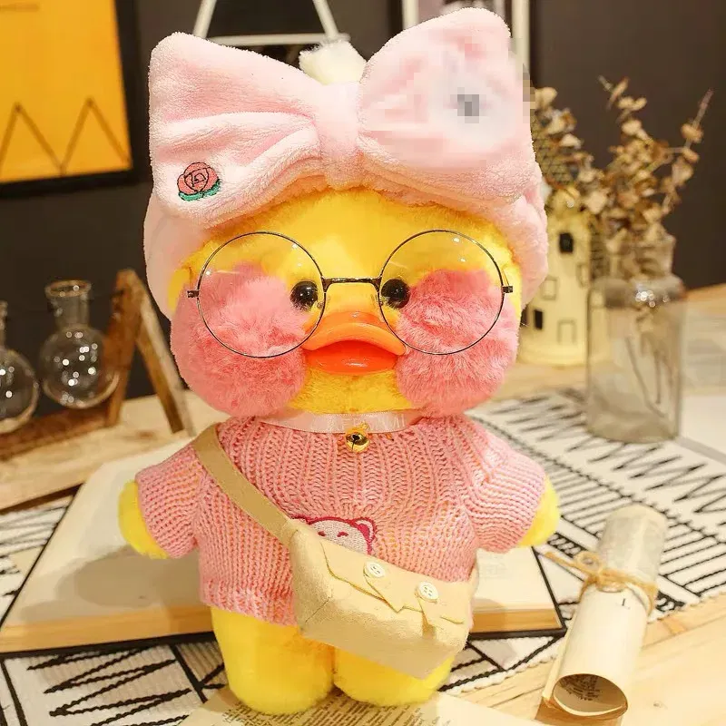 Color: Chocolate Color, Height: 11cm-30cm - 30cm Cute LaLafanfan Cafe Duck Plush Toy Kawaii LaLafanfan Duck Doll Soft Stuffed Animal Plush Pillow Birthday Gifts for Kids