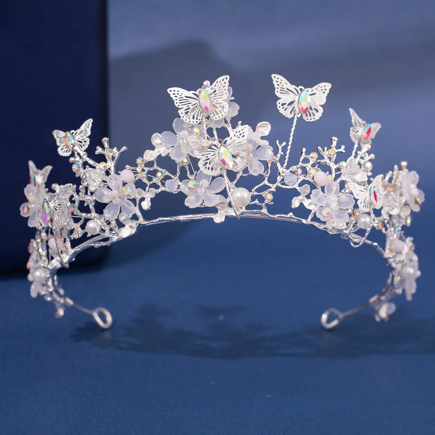 Metal color: Gold-color - Baroque Silver Color Purple Crystal Butterfly Bridal Tiaras Crowns Headpiece Rhinestone Pageant Diadem Wedding Hair Accessories