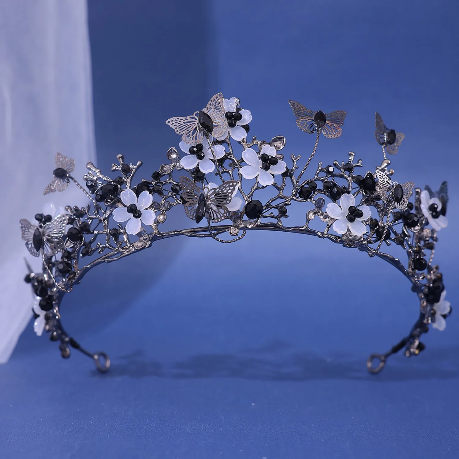 Metal color: Gold-color - Baroque Silver Color Purple Crystal Butterfly Bridal Tiaras Crowns Headpiece Rhinestone Pageant Diadem Wedding Hair Accessories