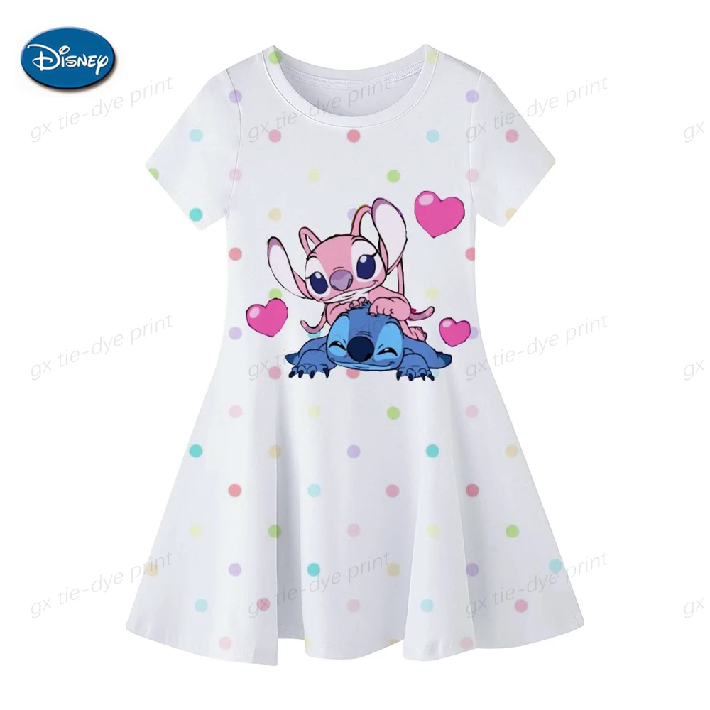 Color: Beige, Ships From: CHINA, Kid Size: 4 - Fashion Baby Girls Stitch Dress Summer Dress Cartoon Stitch Dress Princess Stitch Dress Children's Girl Clothing 0-14 Years