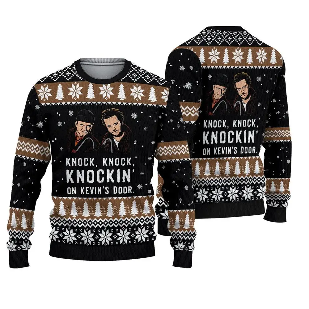 Color: GRAY, Size: XL - New Style Sweatshirt For Spending Christmas Alone At Home Ugly Christmas Pullover 2026 Fashionable Casual Couple Sweatshirts