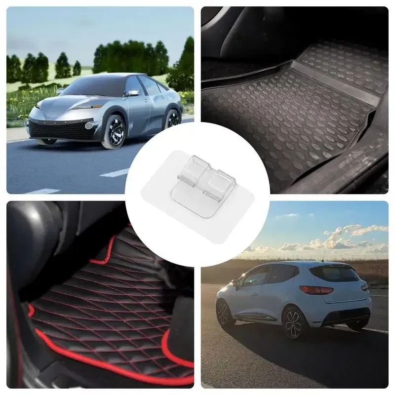 Ships From: CHINA, Color Name: PURPLE - Car Floor Mat Clips Self Adhesive Invisible Non-Slip Carpet Clips Universal Mat Fasteners For Prevent Displacement Portable