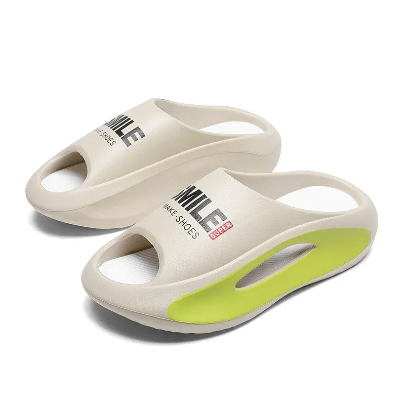 Color: Beige, Shoe Size: 36 - Men's Sandal Slippers New Summer Sneaker Slippers Men Thick Bottom Platform Slides Soft Eva Slippers Casual Beach Shoes