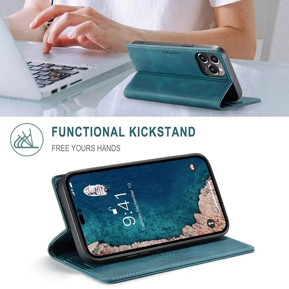 Color: Blue, Material: PU - Leather Cases for IPhone 16 15 14 13 12 11 Pro Max XR XS Max 8 7 6s Plus SE 2022 2020 Wallet Folio Flip Cover Rfid Blocking