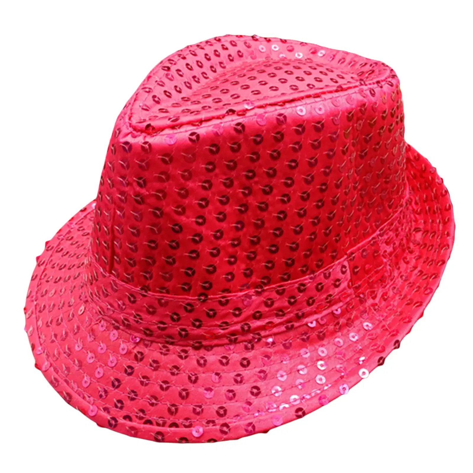 Color: MULTI - 12 Colors Men's Women's Jazz Hat Sequins Retro Disco Funky Glitter Costume Unisex Novelty Christmas Party Prop Charming Hat