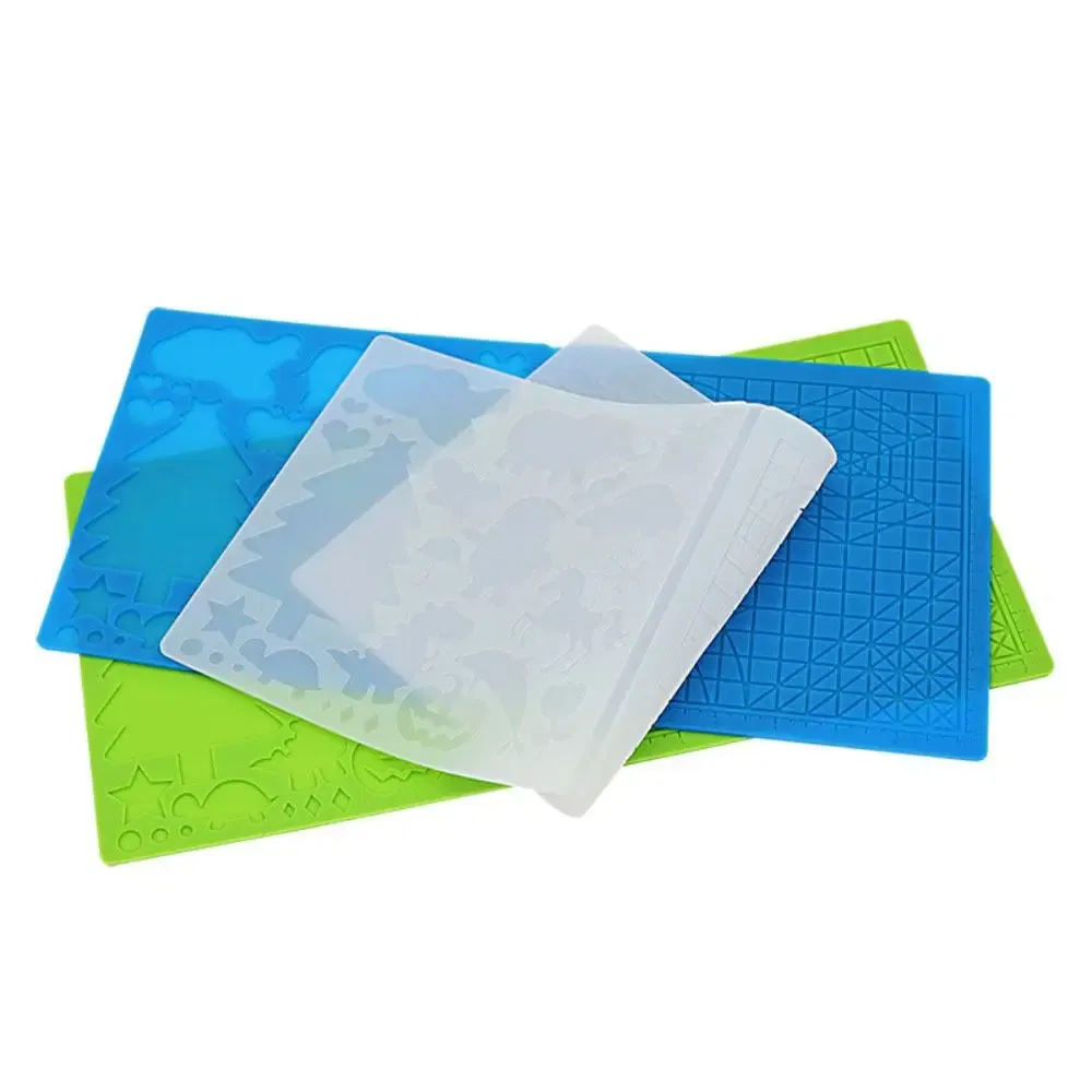 color: WHITE - Silicone Design Rubber Pad for 3D Printing Pen with 2 Finger Protectors Template Drawing Tools for Kids Adults Drawing DIY Tools