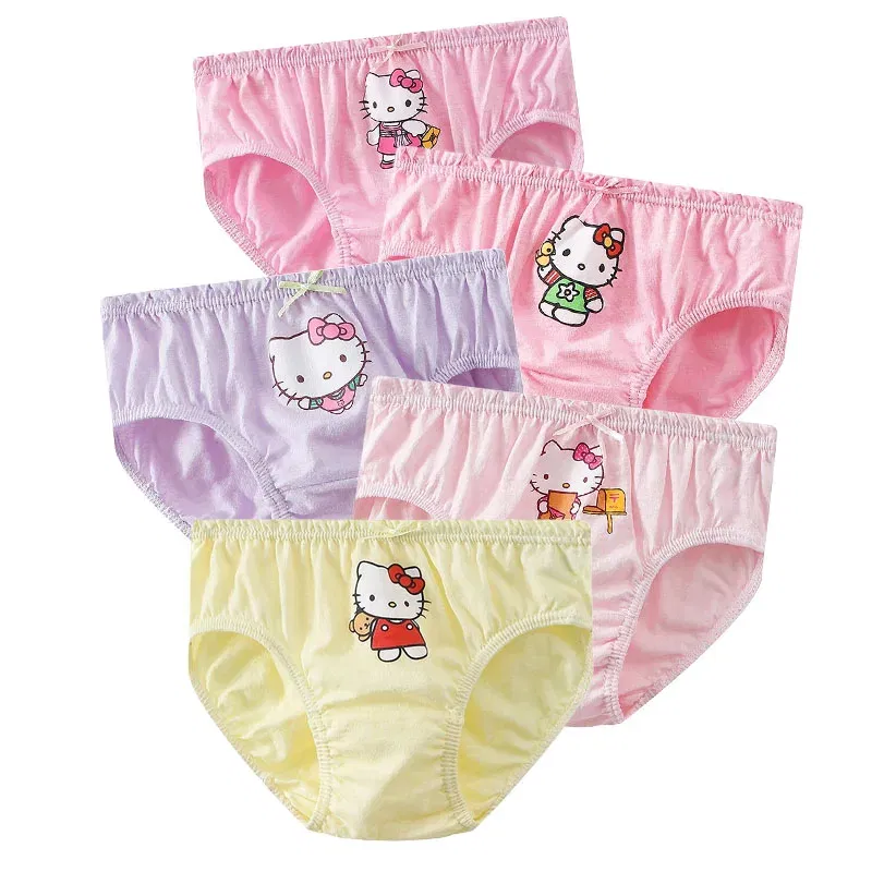 Color: Gold, Kid Size: 2T - 5 Pack Girls Cotton Briefs With Exquisite Box, Queen Elsa Kids Soft Girls Panties, Princess Cartoon Children's Underpants 2-14T