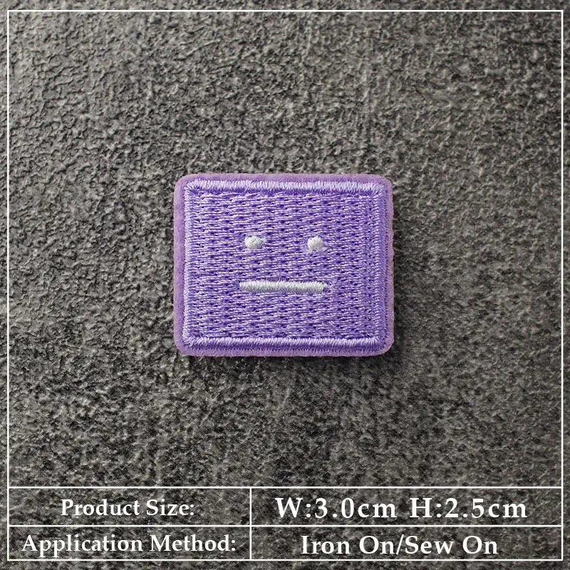 Color: Antique Copper - Square Expression Embroidered Applique Patches Fabric Garment Apparel Clothing Accessories Embroidery Badges Pink Black White