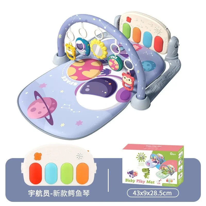 Color: Burgundy - Baby Fitness Frame Floor Mat Newborn Piano Crawling Blanket Pedal Children Play Mat Rack Crawling Blanket Infant Play Rug Gifts