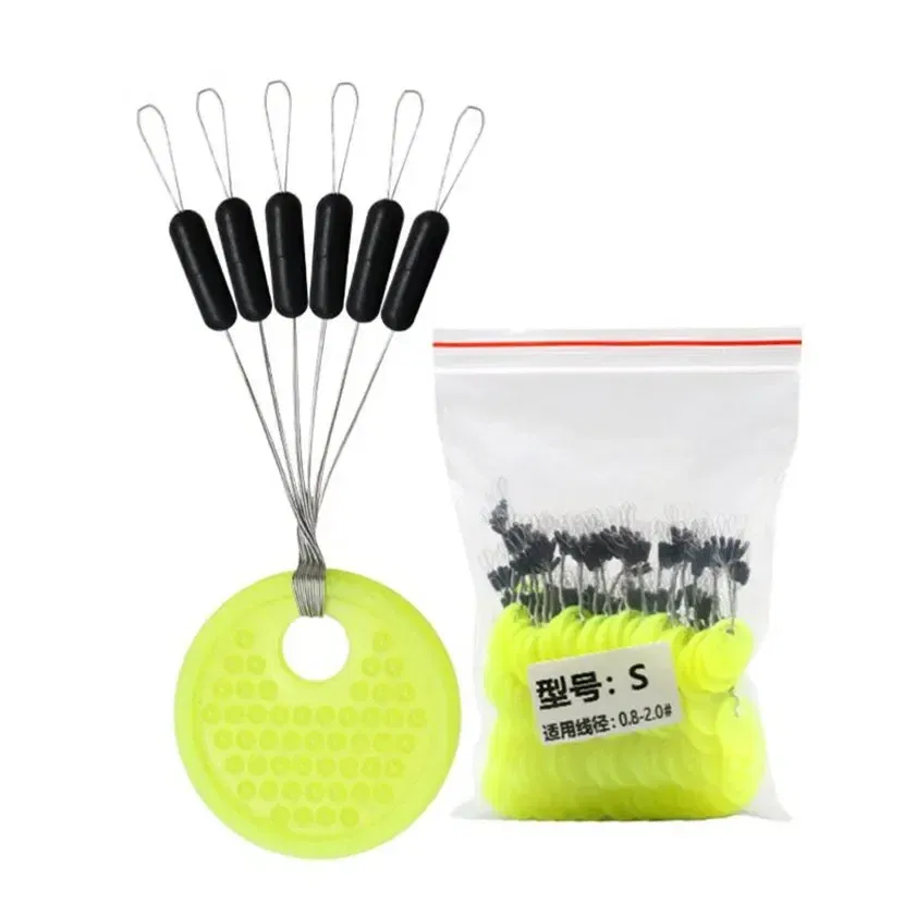 Color: WHITE - 10 groups (60pcs) 0.4-8.0# Fishing Line Stopper Silicone Space Bean Stopper Fishing Float Anti-Strand Fishing Bobber Float