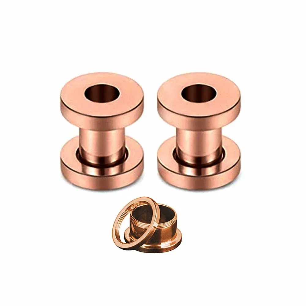 Metal color: Imitation Rhodium Plated, Main Stone Color: Yellow - 2PCS Multi Color Steel Screw Fit Tunnel Ear Plug Stretcher Gauge 3-25mm Ear Lobe Tunnel Expander