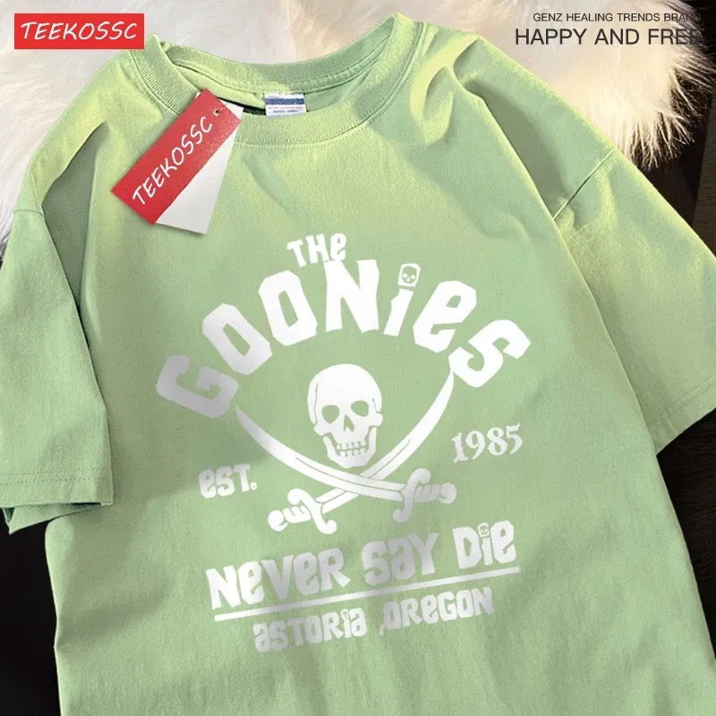 Color: PURPLE, Size: XXL - The Goonies Never Say Die T Shirts Men Women Comfortable Crewneck Tshirt Breathable Cotton T Shirts Street Loose Couple Clothing