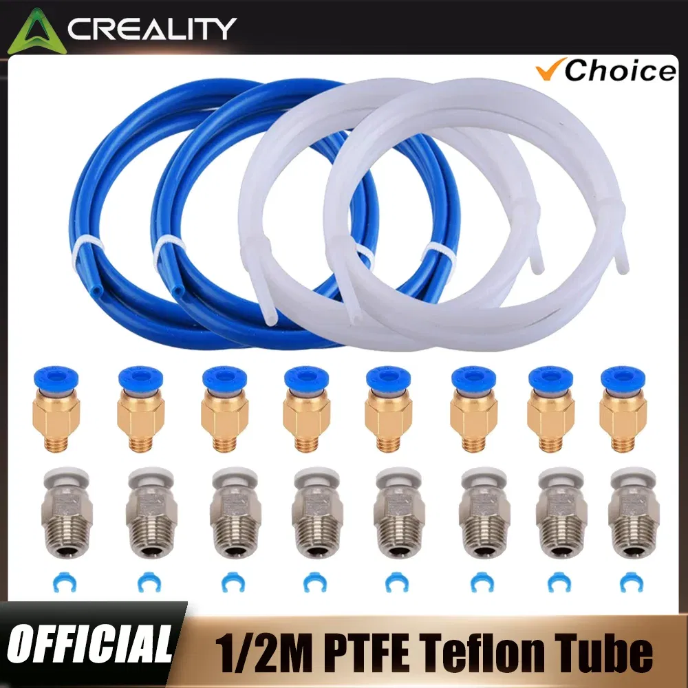 Color: green - Creality 1M 2M 3D Printer PTFE Tube Bowden Tubing Upgrades with 8x PC4-M6/PC4-M10 3D Printer Bowden Tube for 1.75mm Filament