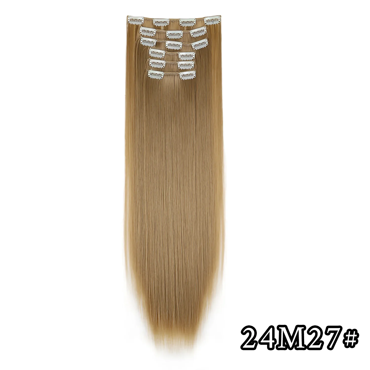 Color: T1B/613, Stretched Length: 24inches - 24Inch 16 Clips in Hair Extensions Long Straight Hairstyle Synthetic Blonde Black Hairpieces Heat Resistant False Hair Daily Use