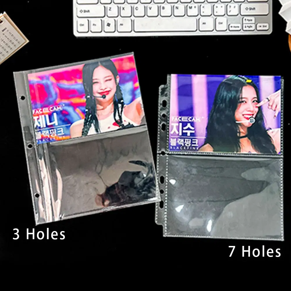 Color: Blue - A5 3/7 Ring Photocards Binder Sleeve 1/2/4/6 Pockets Clear Acid Free 6x4 Photo Album Refill Pages Trading Card Postcard Sleeve