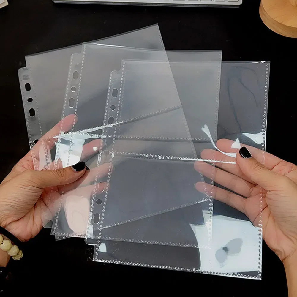 Color: Blue - A5 3/7 Ring Photocards Binder Sleeve 1/2/4/6 Pockets Clear Acid Free 6x4 Photo Album Refill Pages Trading Card Postcard Sleeve