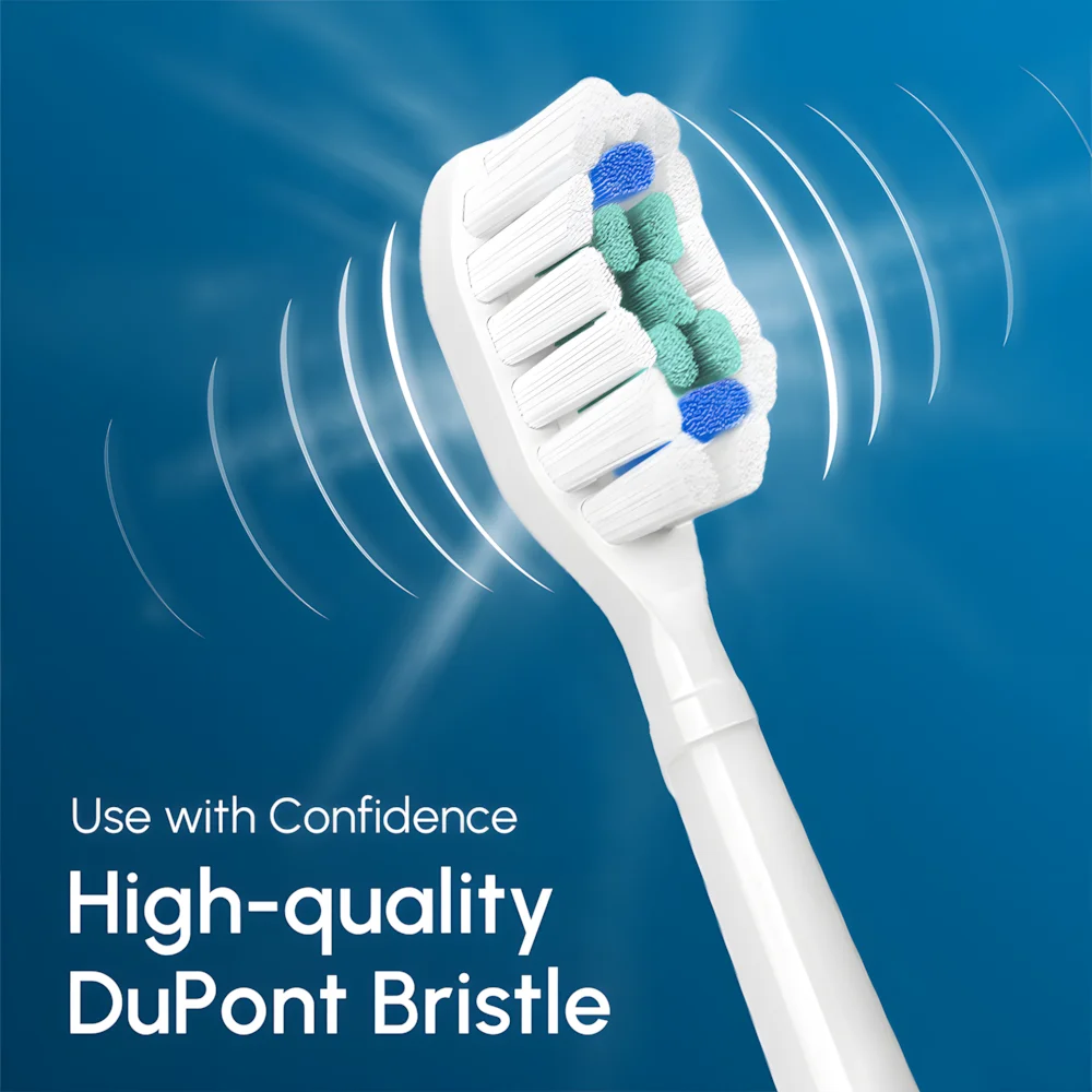 Color: Light Grey - Replacement Toothbrush Heads Compatible with Philips Sonicare Electric Toothbrush Brush Head 1100 2100 4100 5100 5300 6100 7500