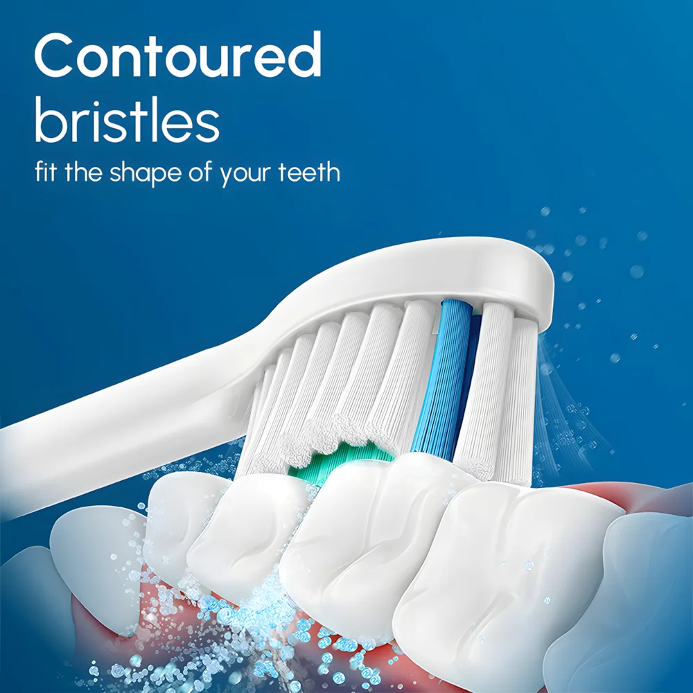 Color: Light Grey - Replacement Toothbrush Heads Compatible with Philips Sonicare Electric Toothbrush Brush Head 1100 2100 4100 5100 5300 6100 7500