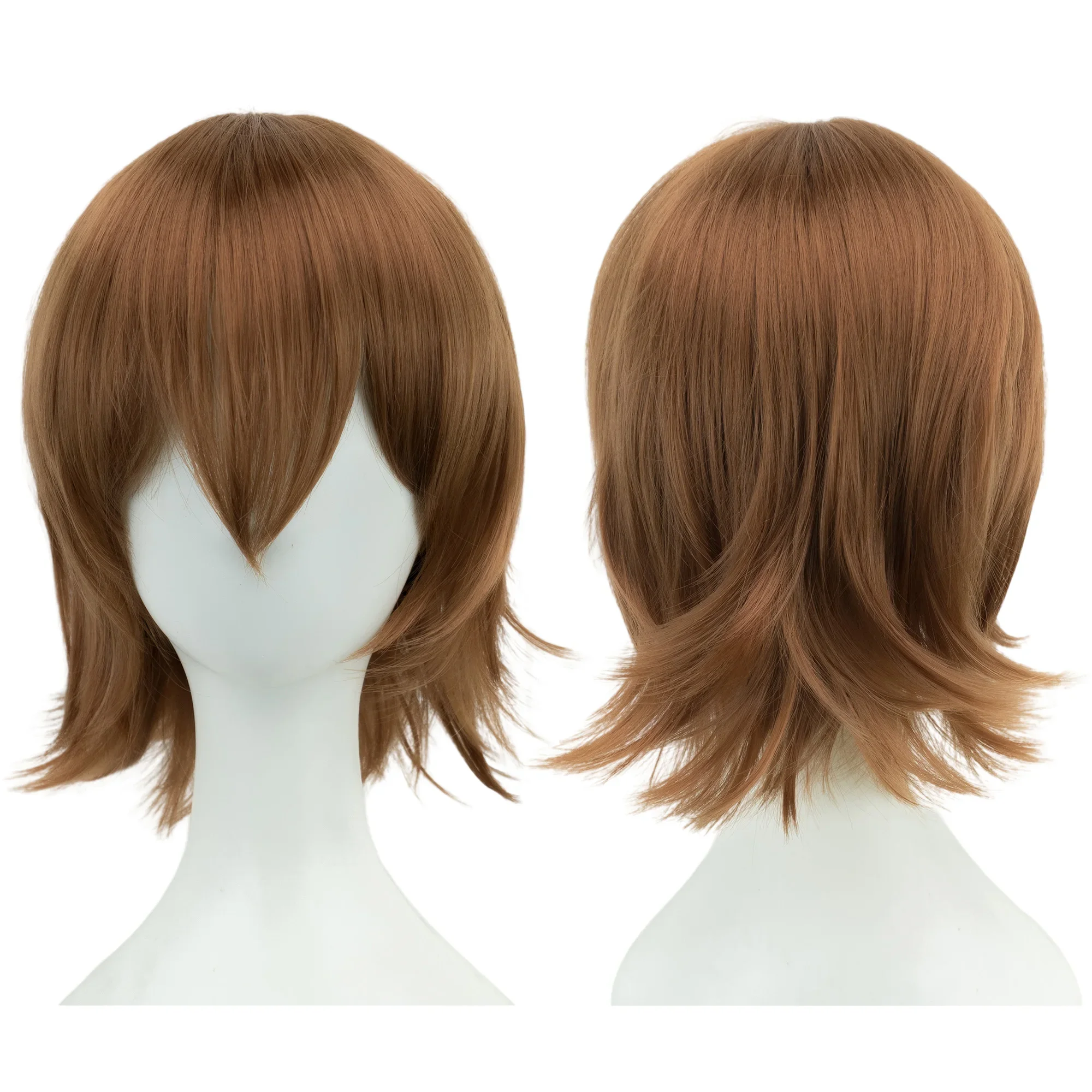 Color: Natural Black, Stretched Length: 12INCHES - Synthetic Hair Unisex Short Cosplay Hair Party BOB Wigs with Bangs Pink Black Purple Halloween Costume Lolita Wig