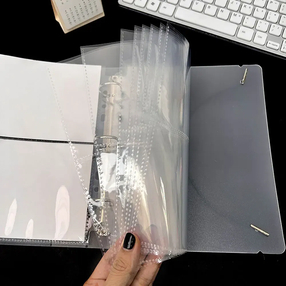 Color: Yellow - A5 3/7 Ring Photocards Binder Sleeve 1/2/4/6 Pockets Clear Acid Free 6x4 Photo Album Refill Pages Trading Card Postcard Sleeve
