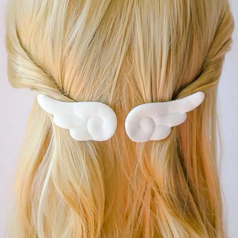 Color: Lavender - Angel Wing Hair Clips for Women Girls Plush Hairpin Kids Cute Cartoon Hair Clip Pins Hairgrip Christmas Hair Accessories