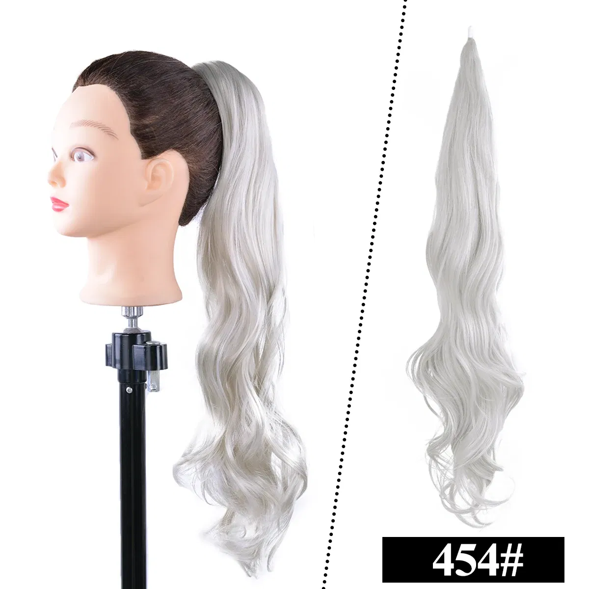 Color: #1B/Purple - LINWAN Synthetic Long Straight Wrap Around Clip In Ponytail Hair Extension Heat Reistan Pony Tail Fake Hair