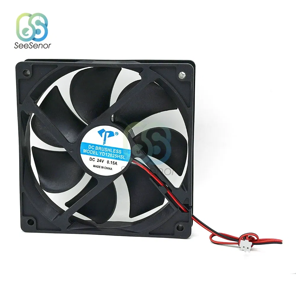 Color: Green - 120mm 12cm 12025 Fan 5V 12V 24V 120mm*120mm*25mm Fan DC Brushless Cooling Fan 120x120x25mm 2PIN PC Computer Case Cooler