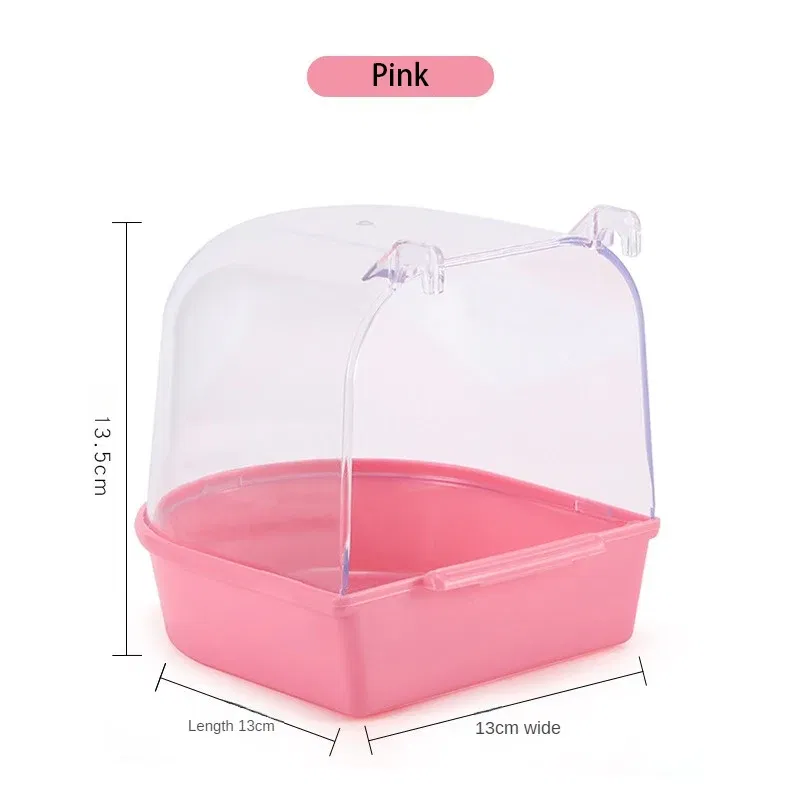 Color: GRAY, Ships From: CHINA - Bird Hanging Cockatiel Bath Cube Parrots Bathtub Bathtub Shower Box Cage Accessory for Little Bird Canary Budgerigar Lovebird