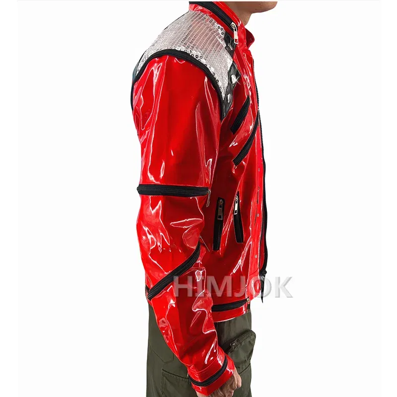 Color: Burgundy, Size: XS?€old?‰ - Michael Jackson Costumes Jacket Beat It for Adults Cosplay Impersonate Halloween Christmas