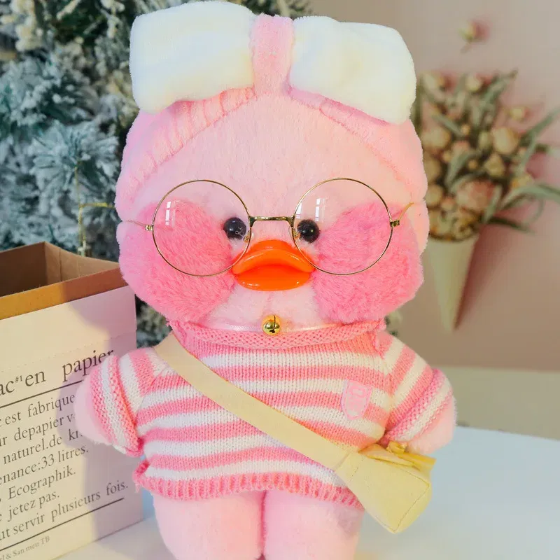 Color: Dark Khaki, Height: 11cm-30cm - 30cm Kawaii Lalafanfan Duck Plush Toy Cartoon Lalafanfan Duck Doll Soft Stuffed Animal Plushie Birthday Gifts For Girl Children