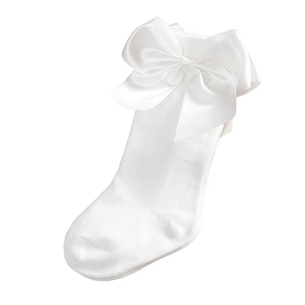 Color: WHITE, Kid Size: 9M, Ships From: CHINA - Jlong Toddler Cotton Solid Color Crew Socks Baby Girls Bow Tie Socks Kids Girls Cute Princess Socks 0-3 Years