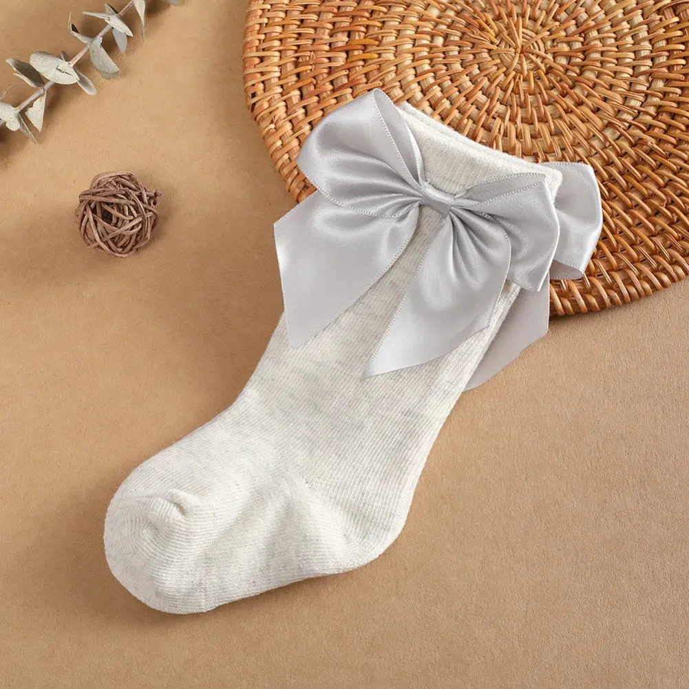 Color: WHITE, Kid Size: 9M, Ships From: CHINA - Jlong Toddler Cotton Solid Color Crew Socks Baby Girls Bow Tie Socks Kids Girls Cute Princess Socks 0-3 Years