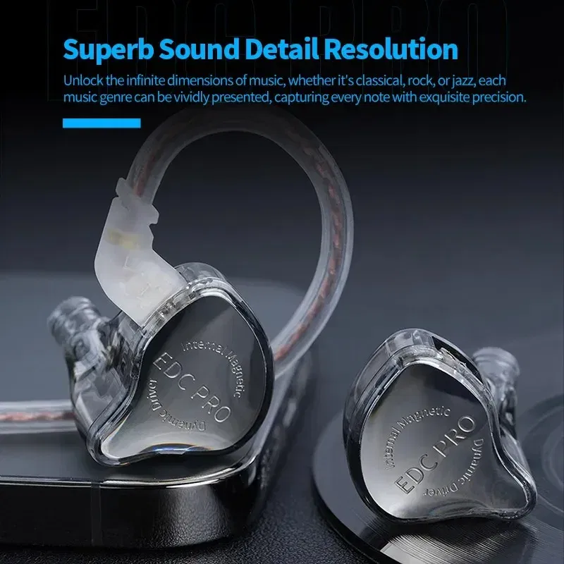 Color: WHITE - New KZ EDC PRO HIFI 3.5MM AUX Wired Earphone Dynamic High Performance Monitor In-Ear Earbuds Detachable Cable Harman EDXPRO Lite