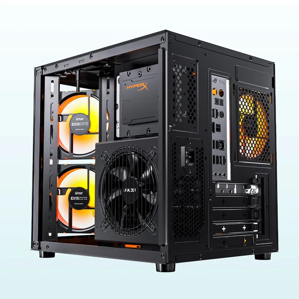 Color: WHITE, Ships From: CHINA - To PADO YL Pc Case Sea view Room M-ATX Desktop Computer Main Chassis Without A-pillar Double-Sided Tempered Glass PC gamer