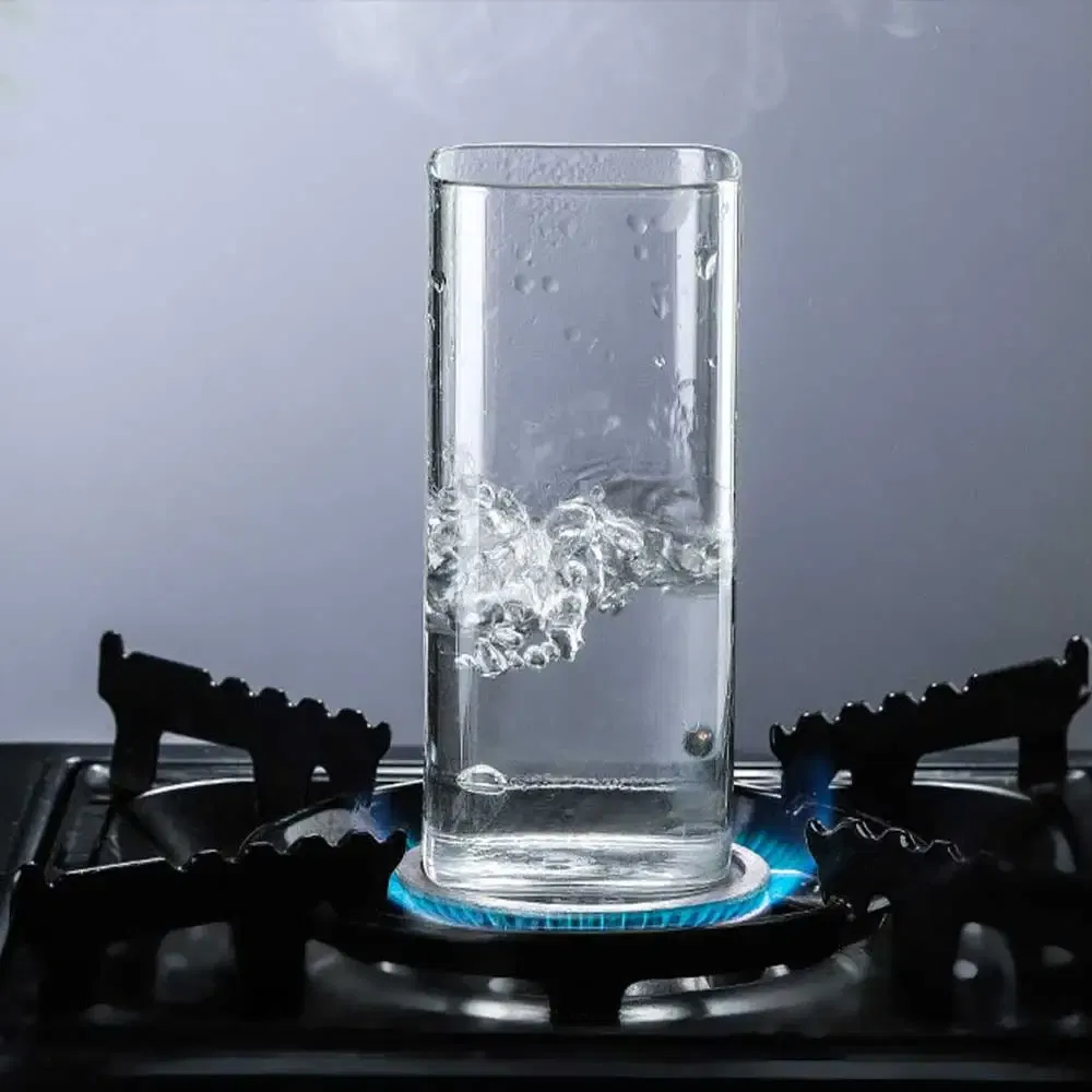 Color: black, Capacity: 301-400ml - Square Simple Glass Cup Transparent Cold Drink Large-capacity Milk Juice Tea Drink Water Mousse Cups Wine Glass Beer Coffee Mug