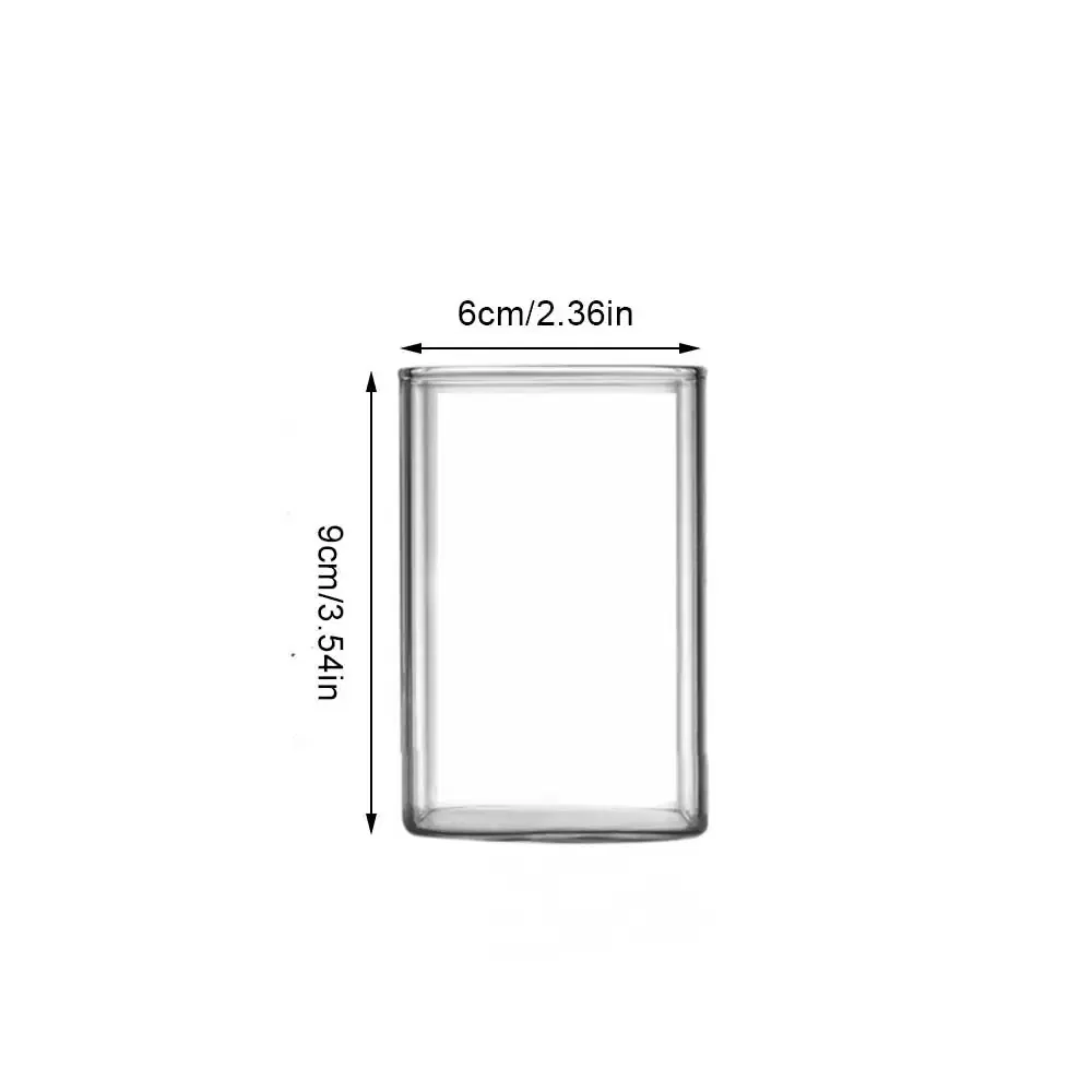 Color: black, Capacity: 301-400ml - Square Simple Glass Cup Transparent Cold Drink Large-capacity Milk Juice Tea Drink Water Mousse Cups Wine Glass Beer Coffee Mug