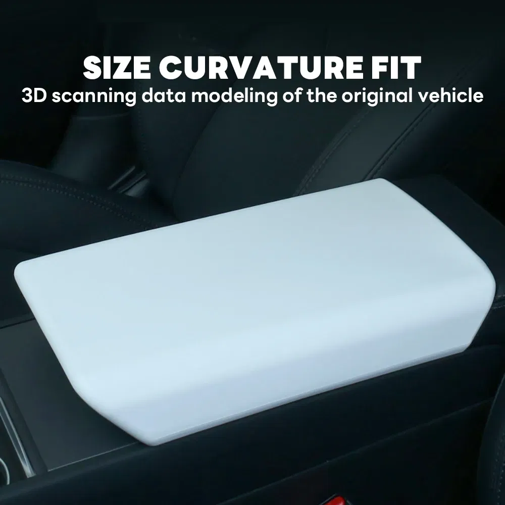 Color: Beige - for Tesla Model 3 Highland 2024 TPE Soft Case Car Center Console Arm Rest Lid Auto Central Armrest Box Pad Cover Accessories