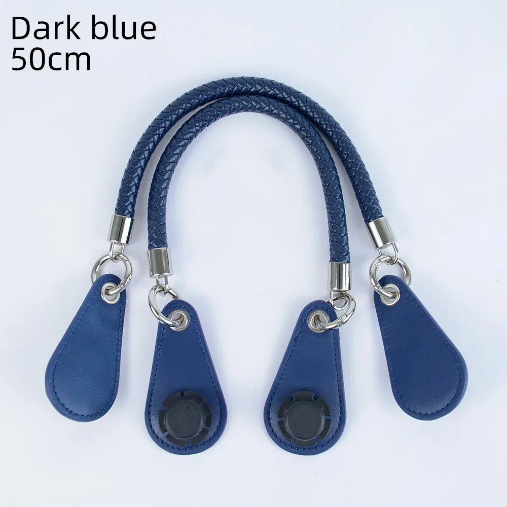 Color: WHITE, Ships From: CHINA - New 1 pair Obag PU Woven braided leather Rope Handles straps round handlefor O Bag accessoires